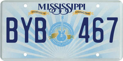 MS license plate BYB467