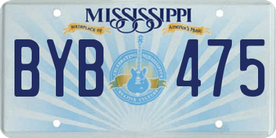 MS license plate BYB475