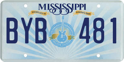 MS license plate BYB481