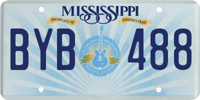 MS license plate BYB488