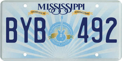MS license plate BYB492
