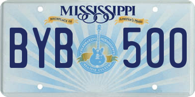 MS license plate BYB500