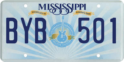 MS license plate BYB501