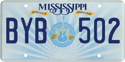 MS license plate BYB502