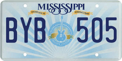 MS license plate BYB505