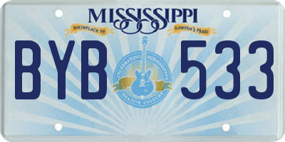 MS license plate BYB533