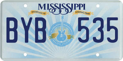 MS license plate BYB535