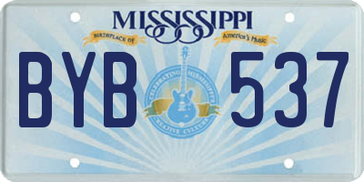 MS license plate BYB537