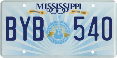 MS license plate BYB540