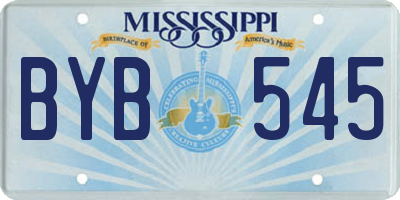 MS license plate BYB545