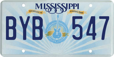 MS license plate BYB547