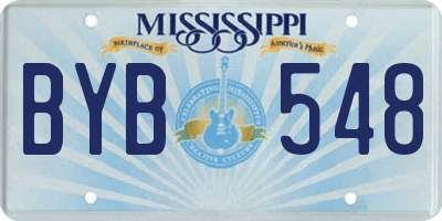 MS license plate BYB548