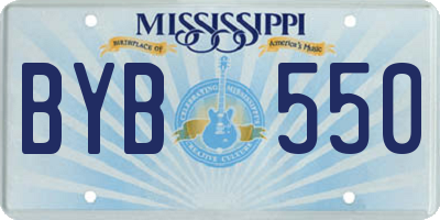 MS license plate BYB550