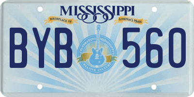 MS license plate BYB560
