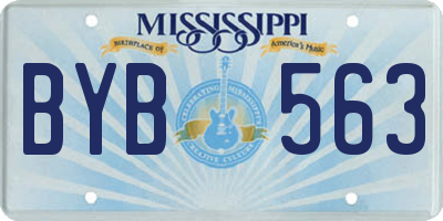 MS license plate BYB563