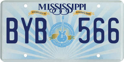 MS license plate BYB566