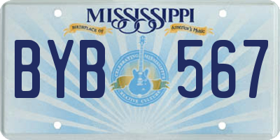 MS license plate BYB567