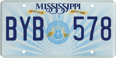 MS license plate BYB578