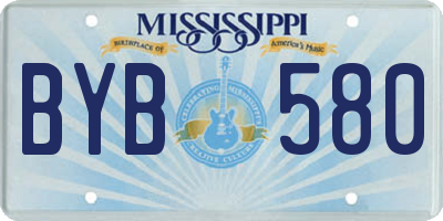 MS license plate BYB580