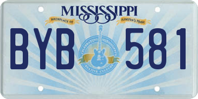 MS license plate BYB581