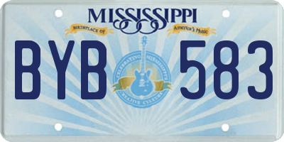 MS license plate BYB583