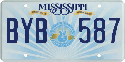 MS license plate BYB587