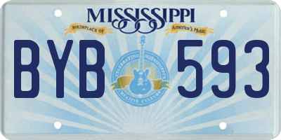 MS license plate BYB593