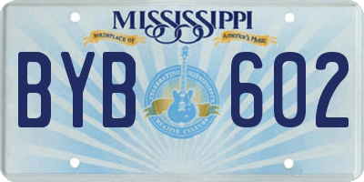 MS license plate BYB602