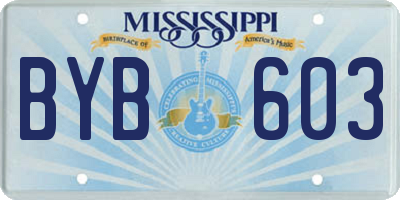 MS license plate BYB603