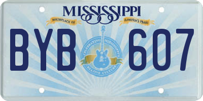 MS license plate BYB607