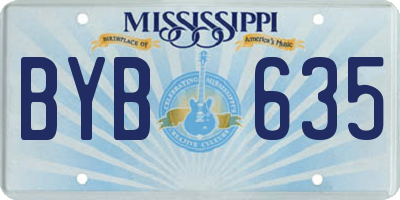 MS license plate BYB635