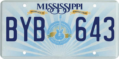MS license plate BYB643