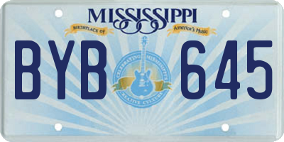 MS license plate BYB645