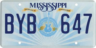 MS license plate BYB647