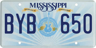 MS license plate BYB650