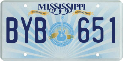 MS license plate BYB651