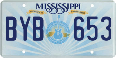 MS license plate BYB653