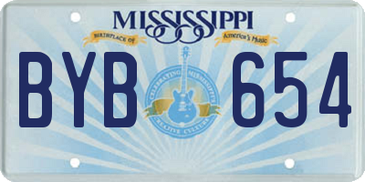 MS license plate BYB654