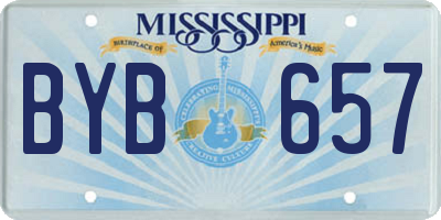 MS license plate BYB657
