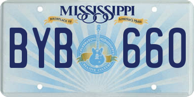 MS license plate BYB660