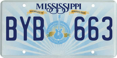 MS license plate BYB663