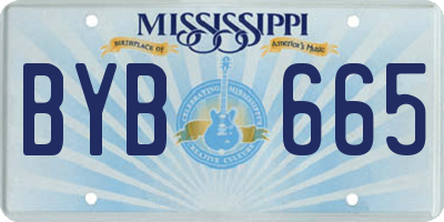 MS license plate BYB665