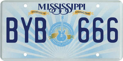 MS license plate BYB666