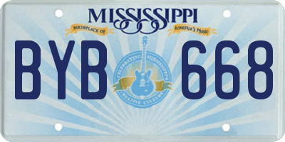 MS license plate BYB668
