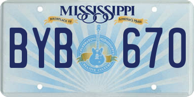 MS license plate BYB670