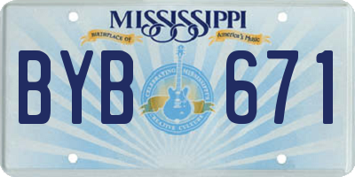 MS license plate BYB671