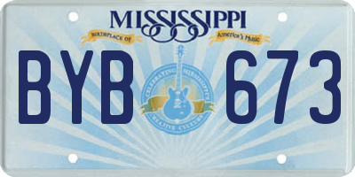 MS license plate BYB673