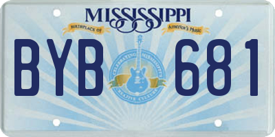 MS license plate BYB681