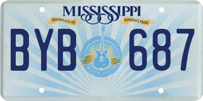 MS license plate BYB687