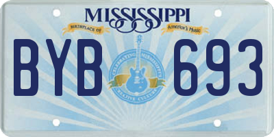 MS license plate BYB693